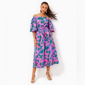 NWT Lilly Pulitzer Shawnlee Cotton Midi Dress XL